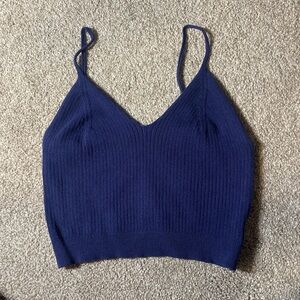 dark blue knitwear tank top